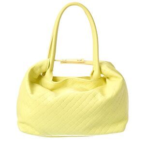 Persaman New York Zoey16 Embossed Leather Tote, Yellow
